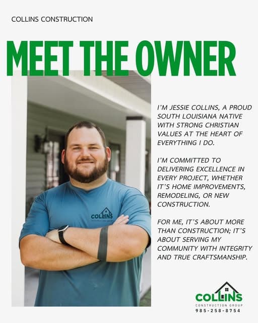 Meet the Owner branded graphic featuring Jessie Collins